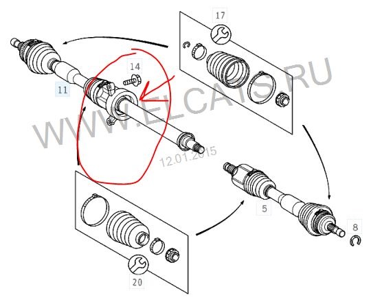 Подвесной подшипник на схеме