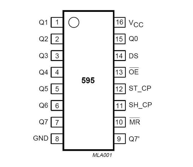 74hc595n схема включения