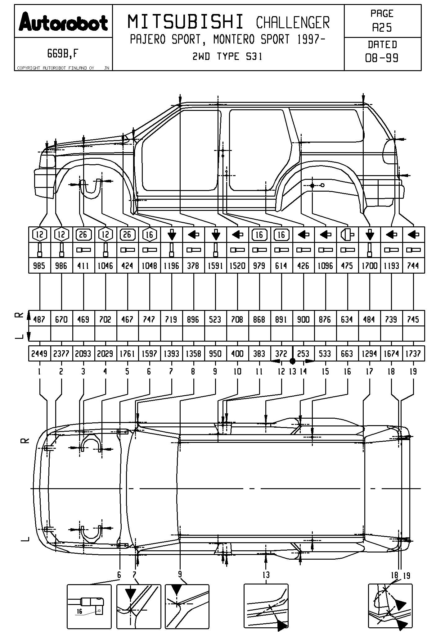 Pajero 4 габариты