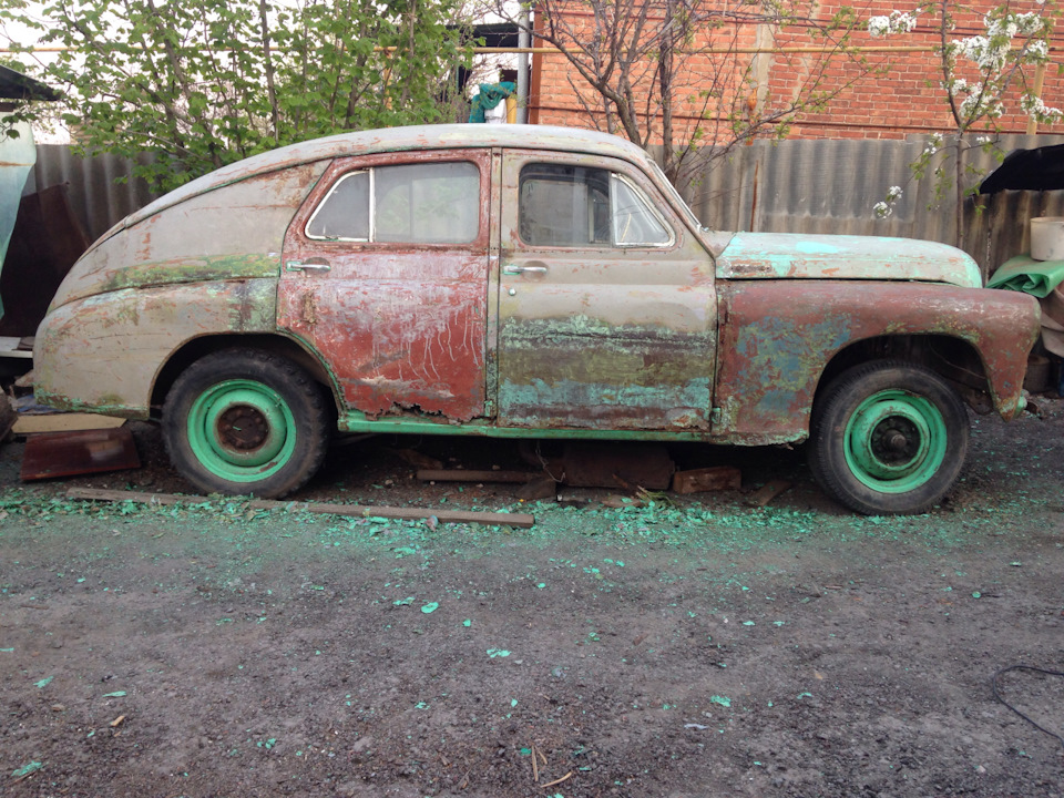 Очистка кузова от старой краски — ГАЗ М-20 Победа, 2,4 л, 1955 года ...
