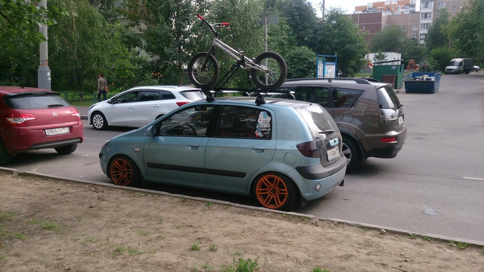 Велобагажник ЛЮКС или финал летней сборки. — Hyundai Getz, 1,4 л, 2007 ...