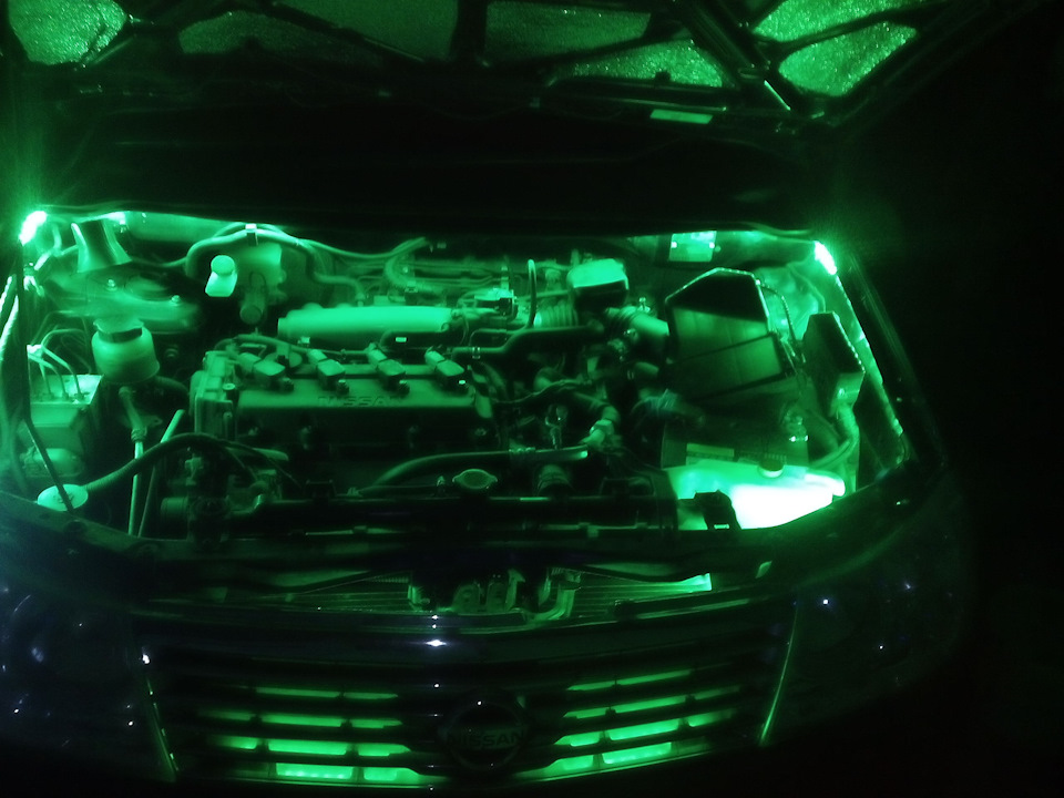 Свет под копот. — Nissan Liberty, 2 л, 2001 года | аксессуары | DRIVE2