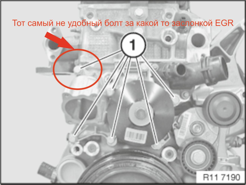 Порядок затяжки помпы bmw f800 Замена помпы Freccia WP0551 N57 - BMW 5 series Gran Turismo (F07), 3 л, 2012 год