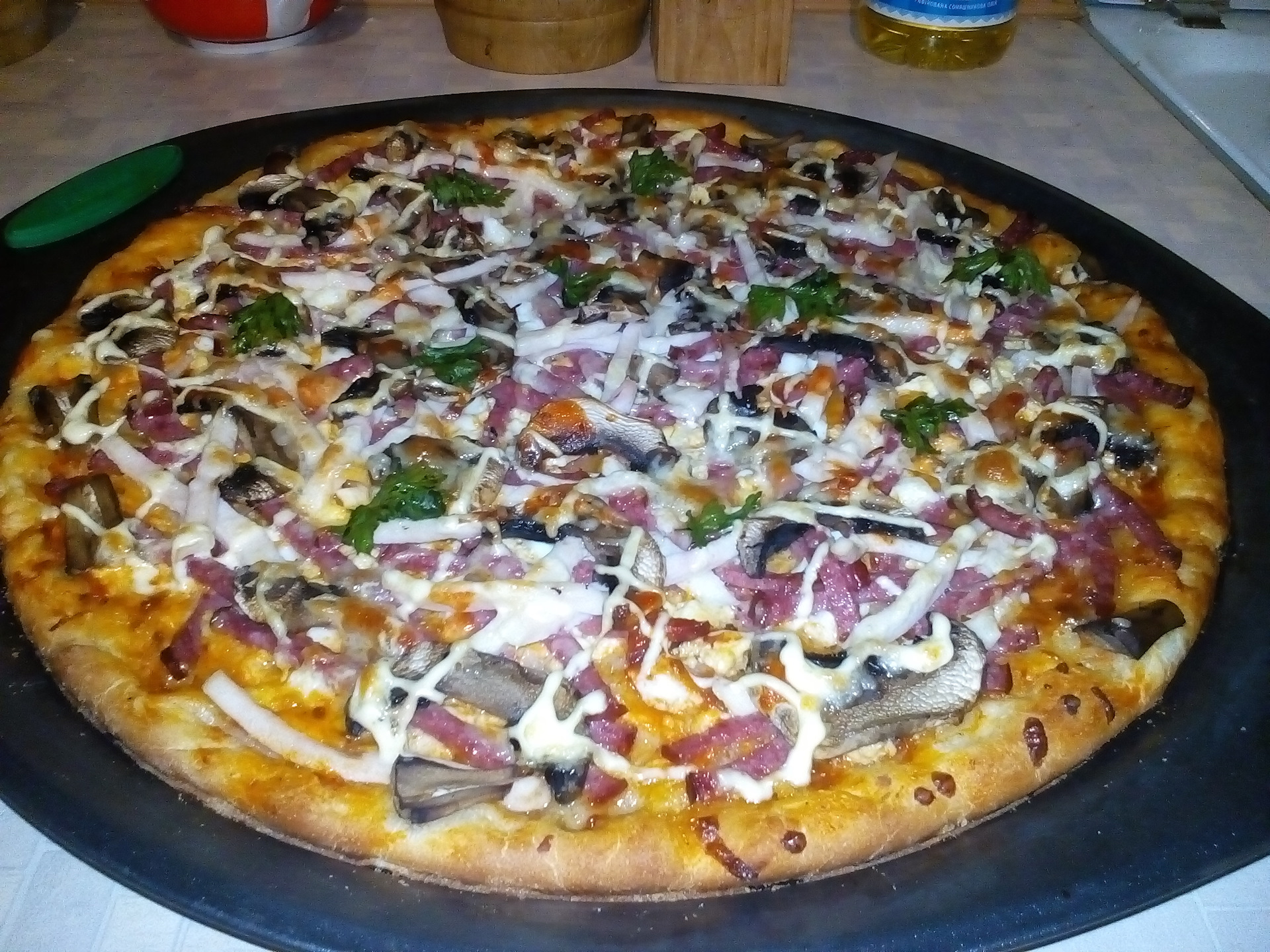 пицца домашняя в духовке рецепт приготовления пошагово с колбасой фото 111