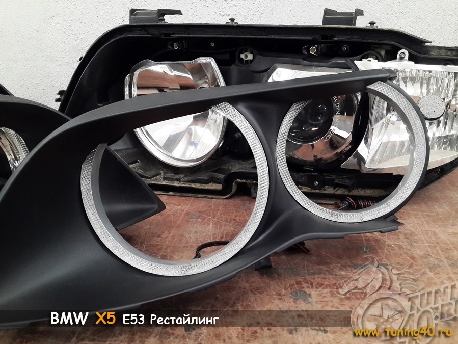 Как разобрать фару е53 BMW X5 E53 Рестайлинг, Установка Ангельских глазок в стиле F-серии - Tuning40 на