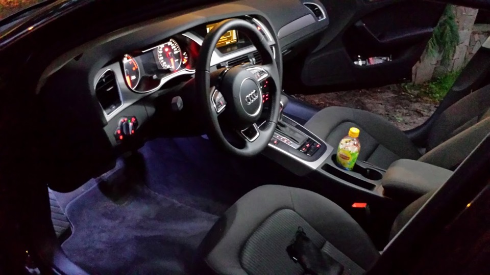 Подсветка ног и бардачка часть 2 (ну и заменил лампы в салоне на LED) - Audi A4