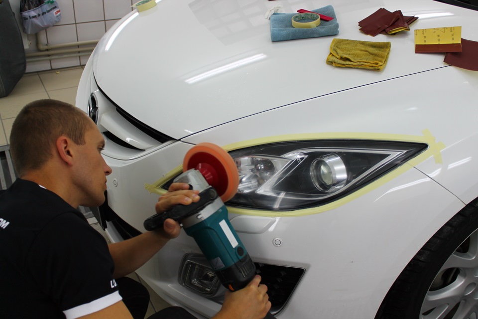 Полировка, тонировка и защита фар синей пленкой КК! Синеглазка ...