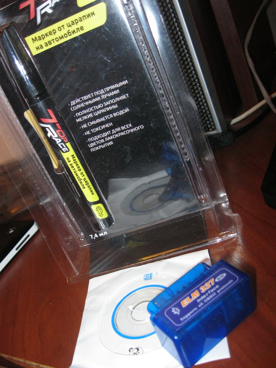 Диагностический сканер ELM327 Bluetooth+маркер от царапин на кузове ...