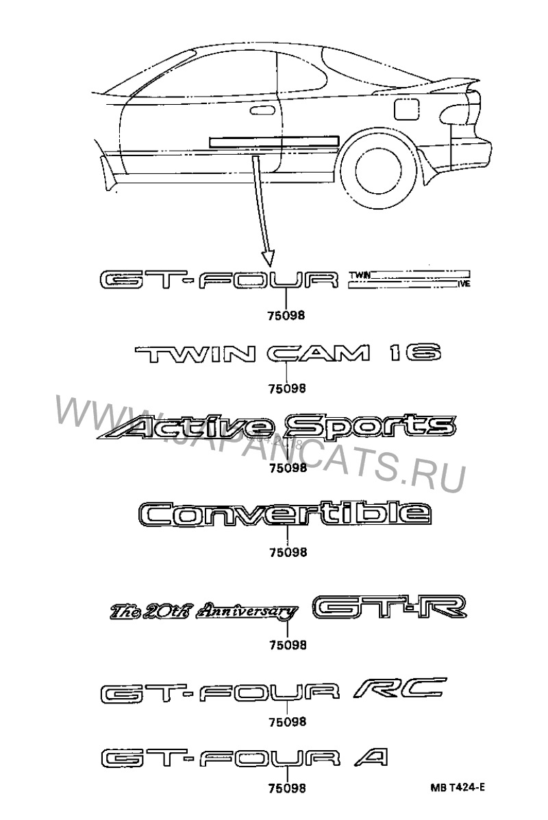 Оригинальные наклейки GT-FOUR. — Toyota Celica (200), 2 л, 1997 года |  аксессуары | DRIVE2