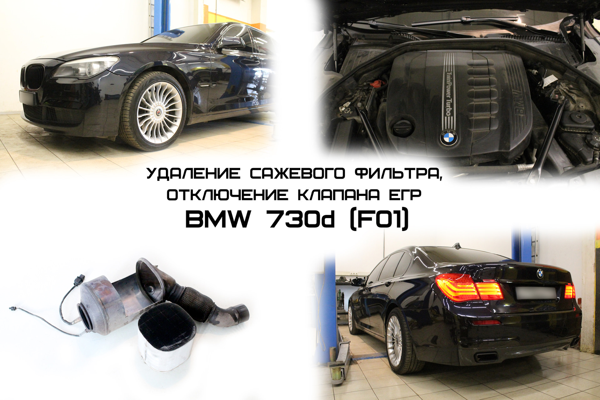 Удаление сажевого фильтра на BMW 730d (F01) с программным отключением в  www.DPF-OFF.ru — www.DPF-OFF.ru на DRIVE2