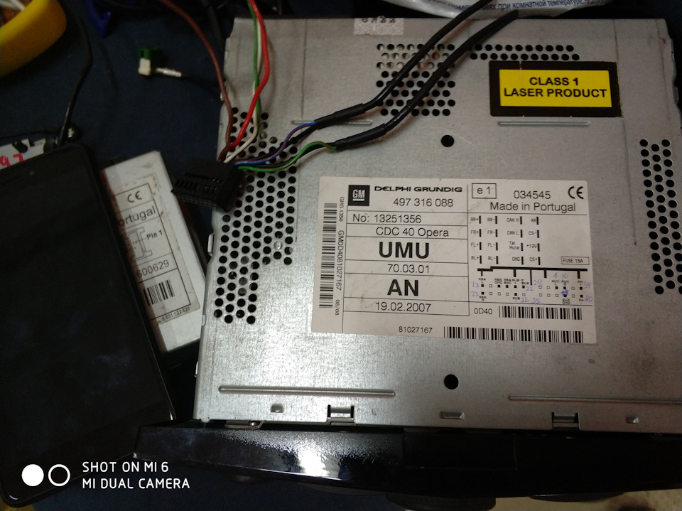 AUX в CD40 Opera — Opel Astra H GTC, 1,6 л, 2008 года