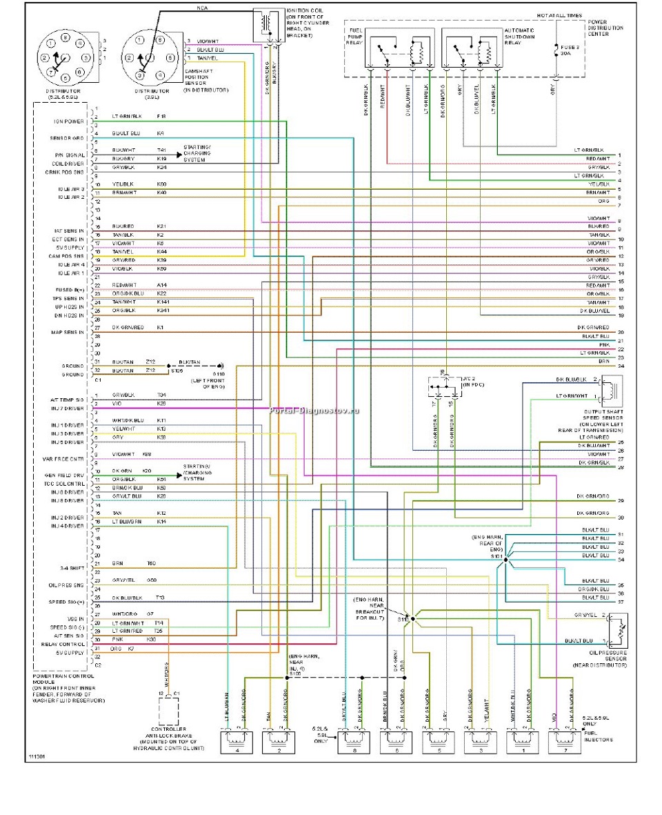 Электросхема додж