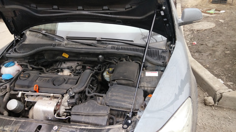 Пневмогидравлический упор капота — Skoda Octavia A5 Mk2, 1,4 л, 2012 ...