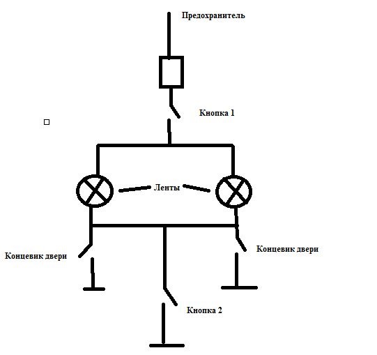 Схема кнопки с подсветкой