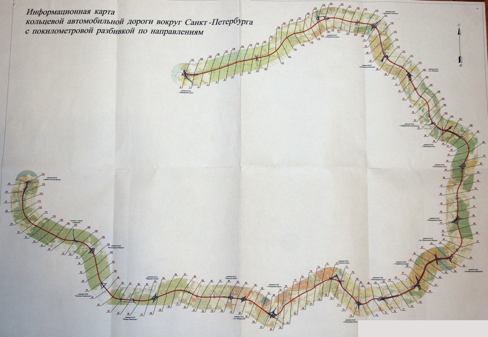 Карта с километражем дорог