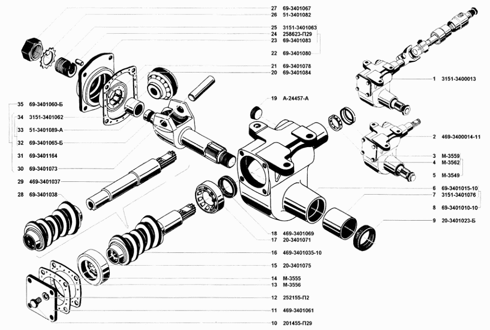 Схема рулевого управления уаз 469