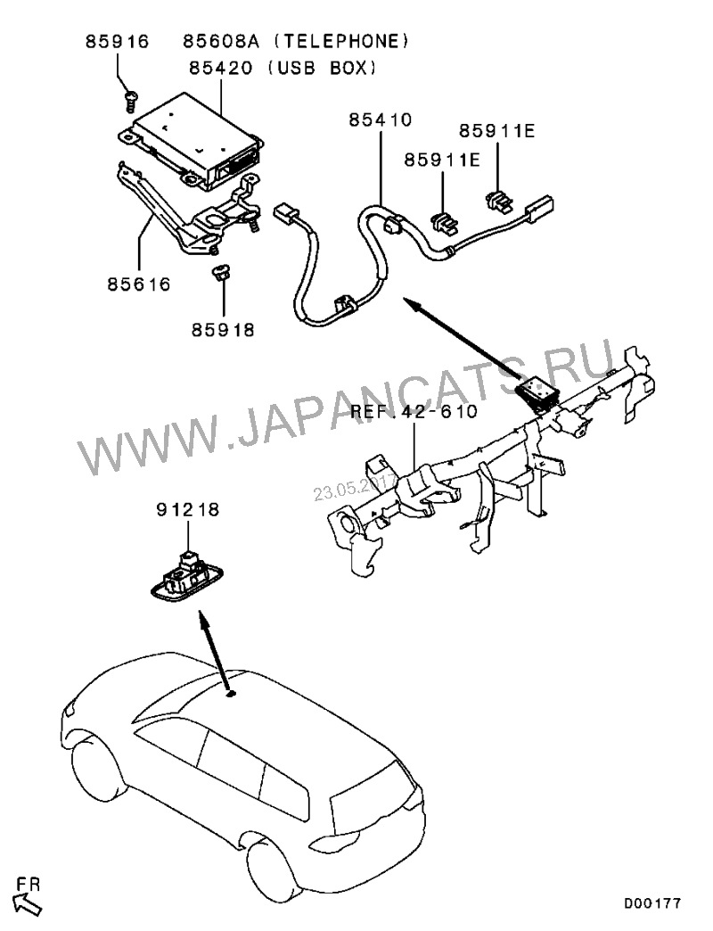 вот где блок должен стоять — Mitsubishi Pajero Sport (2G). Запчасти на фото: B5420, D00177