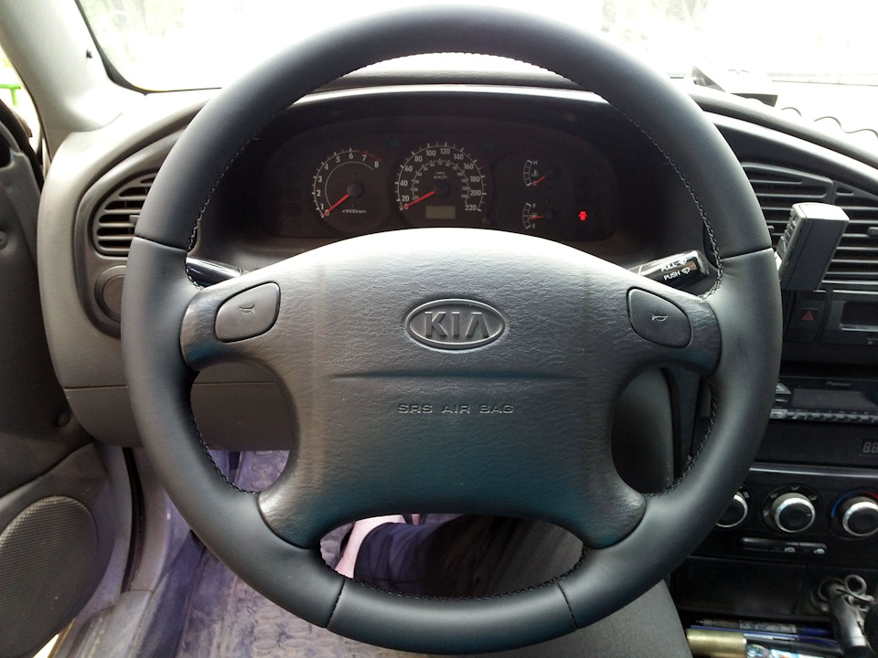 Как снять руль на киа спектра Руль в кожу ч.2. Оплётка из автоателье - KIA Spectra, 1,6 л, 2007 года стайлинг 