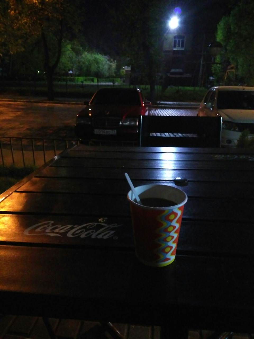 Кофе ночью на улице