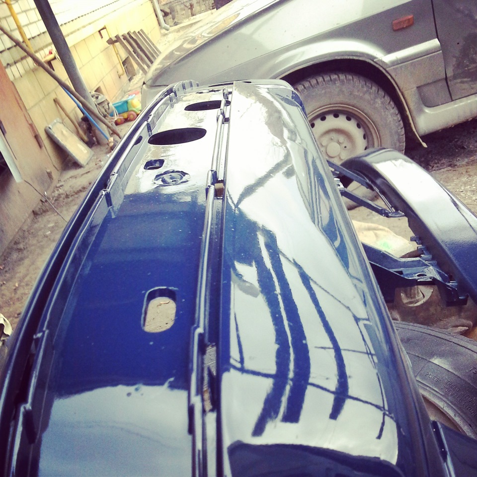 Покрасил бампер, понял почему задивает колесо. — BMW 5 series (E34), 2 ...