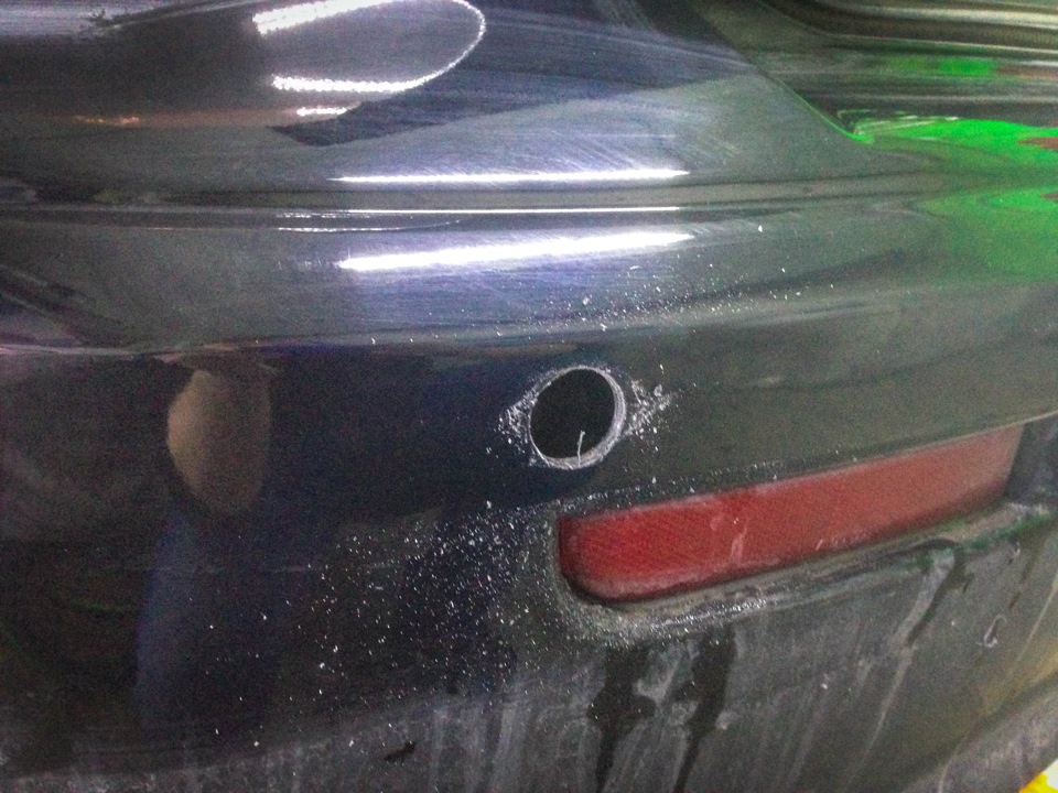 Установка заднего парктроника Sho-me 2630 — Mitsubishi Lancer X, 2 л ...