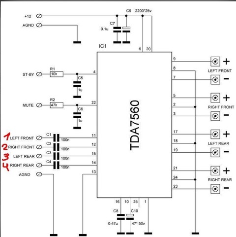 Tda7850 схема усилителя