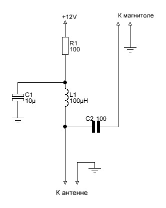 Активная антенна для автомагнитолы схема своими руками