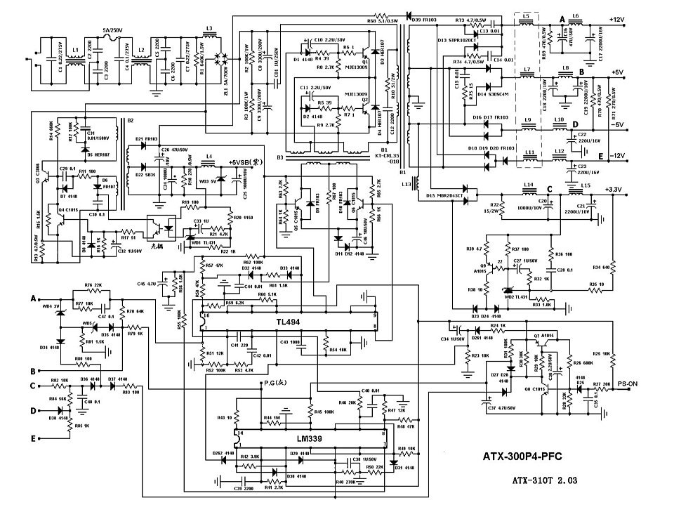 схема бп компьютера 400w