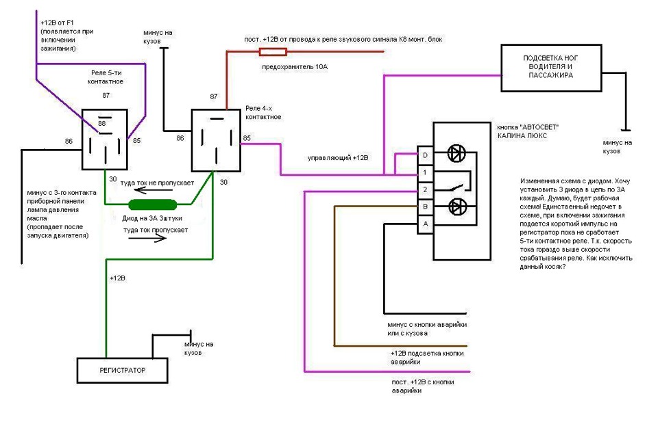 Схема реле лада калина