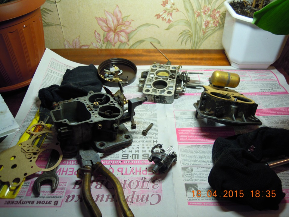 переборка и чистка карбюратора — Москвич 2140, 1,5 л, 1978 года ...