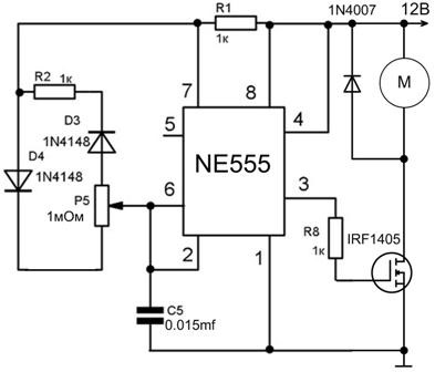 Шим регулятор 12 вольт схема на 555 для двигателя
