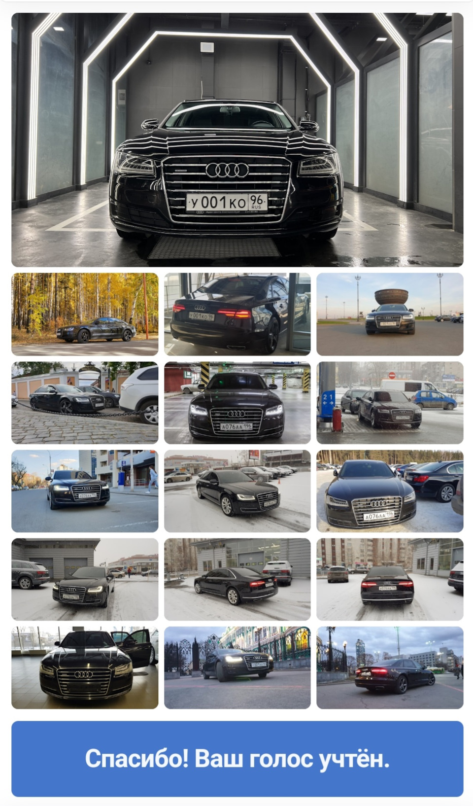 3-й раз мы на выборах и должны победить — очень нужна поддержка! — Audi A8  (D4), 3 л, 2014 года | наблюдение | DRIVE2