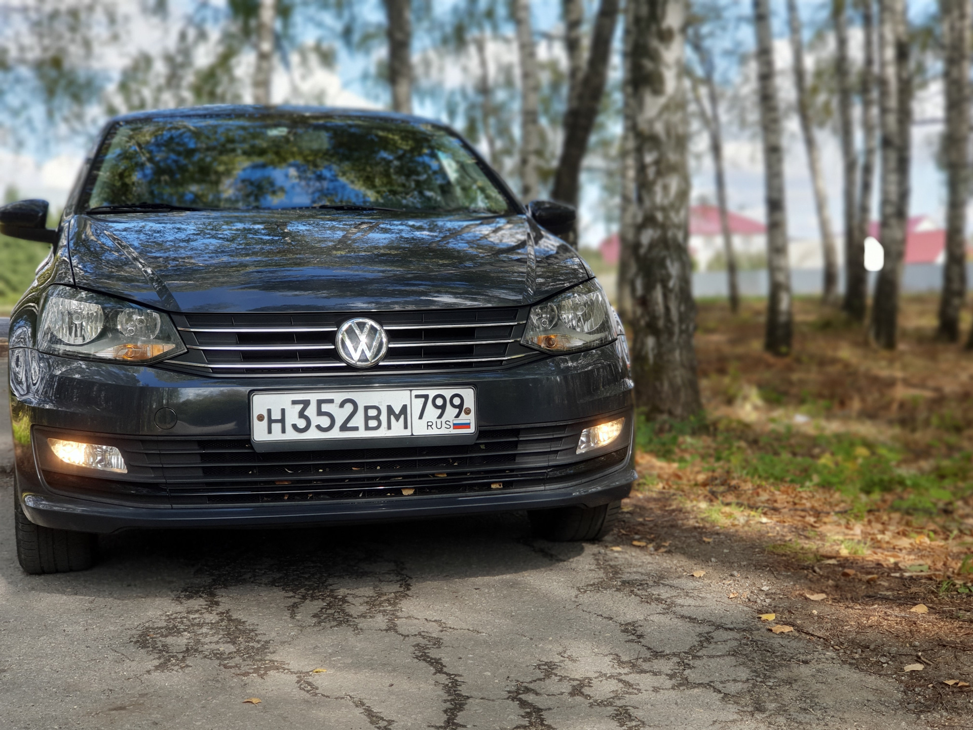 VW Polo sedan серый