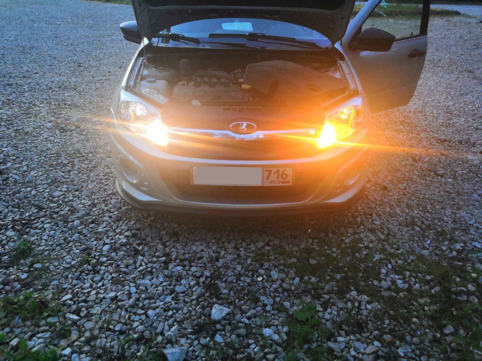 #14 белые дхо (галогенки) — Lada Granta Sport, 1,6 л, 2018 года ...