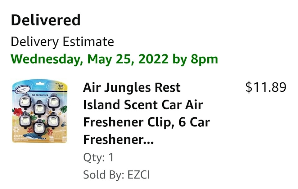 Air Jungles Rest Island Scent Car Air Freshener Clip, 6 Car Freshener Vent Clips, 4ml Each, Long Lasting Air Freshener for Car, Up to 180 Days