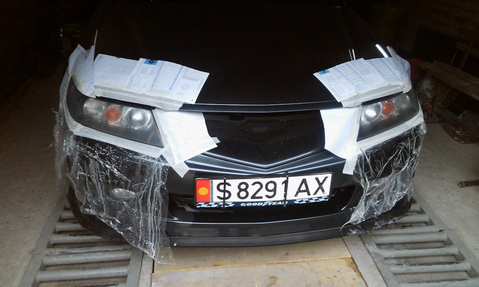 Вид фар после 2000 наждачки — Honda Accord (7G)