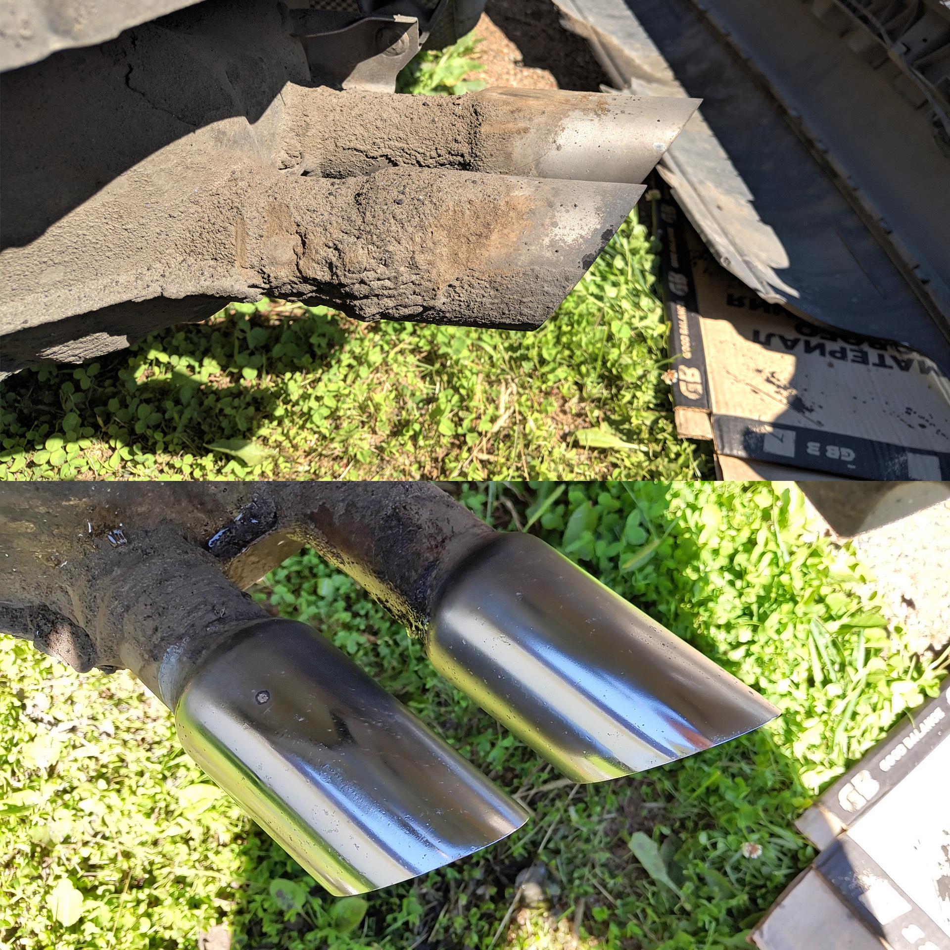 Снятие заднего бампера Audi A4 B8 + очистка до блеска выхлопных труб ...