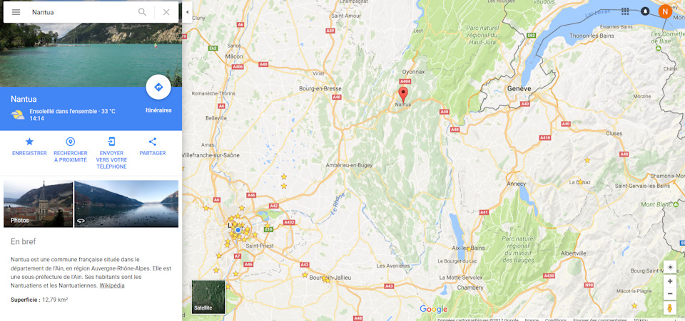 Месторасположение Нантюа относительно Лиона и Женевы — Audi A4 (B9)