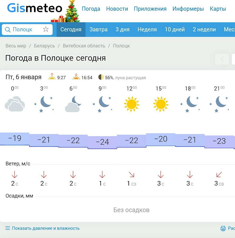 Погода в полоцке карта осадков