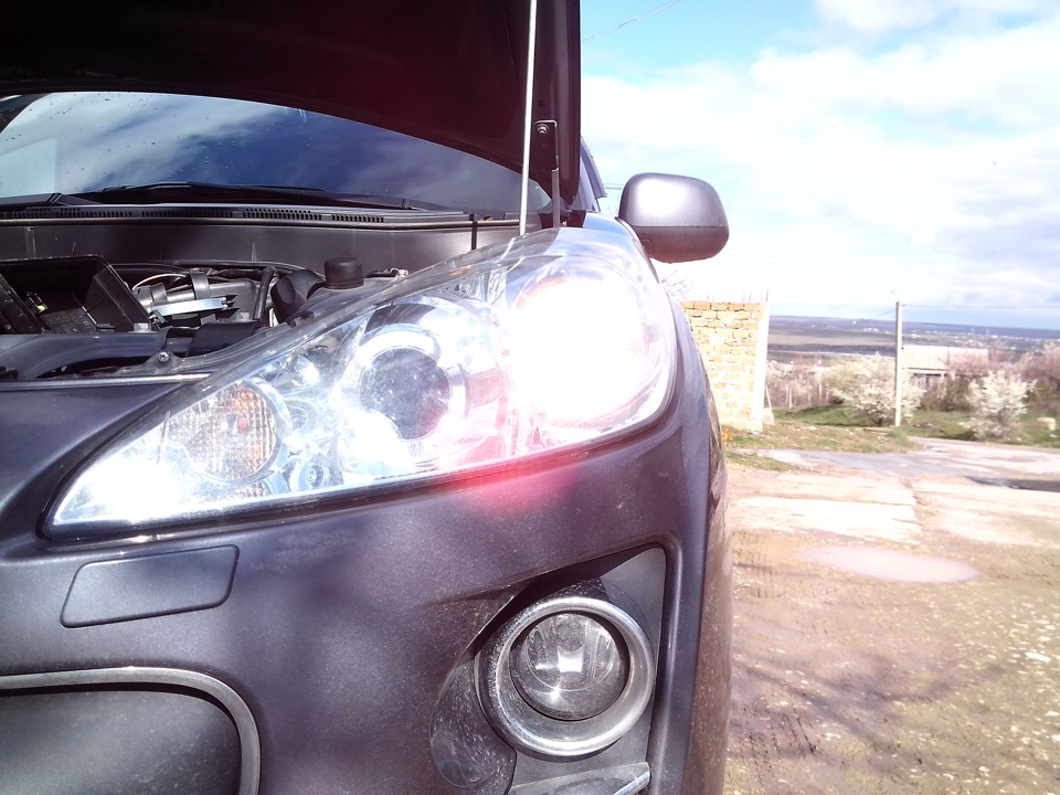 ДХО "дальний в полнакала на ШИМ-регуляторе" — Peugeot 4007, 2,2 л, 2010 ...