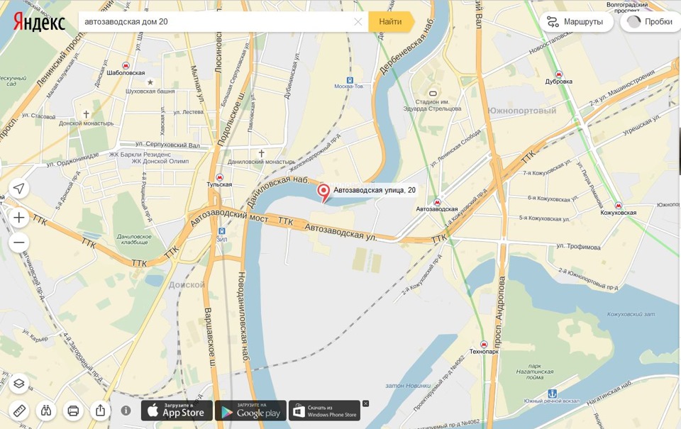 Даниловская набережная москва карта