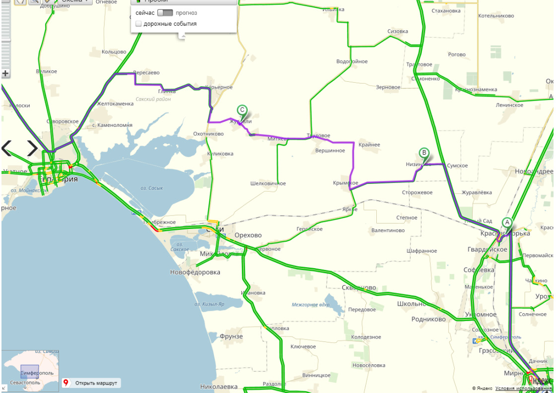 Карта новой дороги на крым