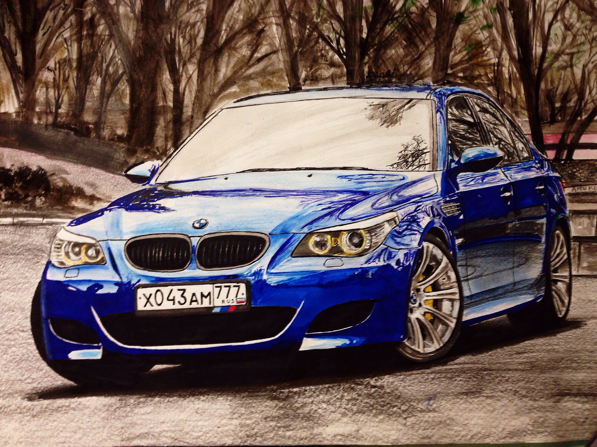 BMW m5 e60 рисунок