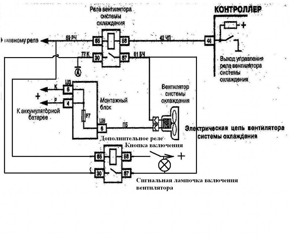 Схема включения вентилятора приора