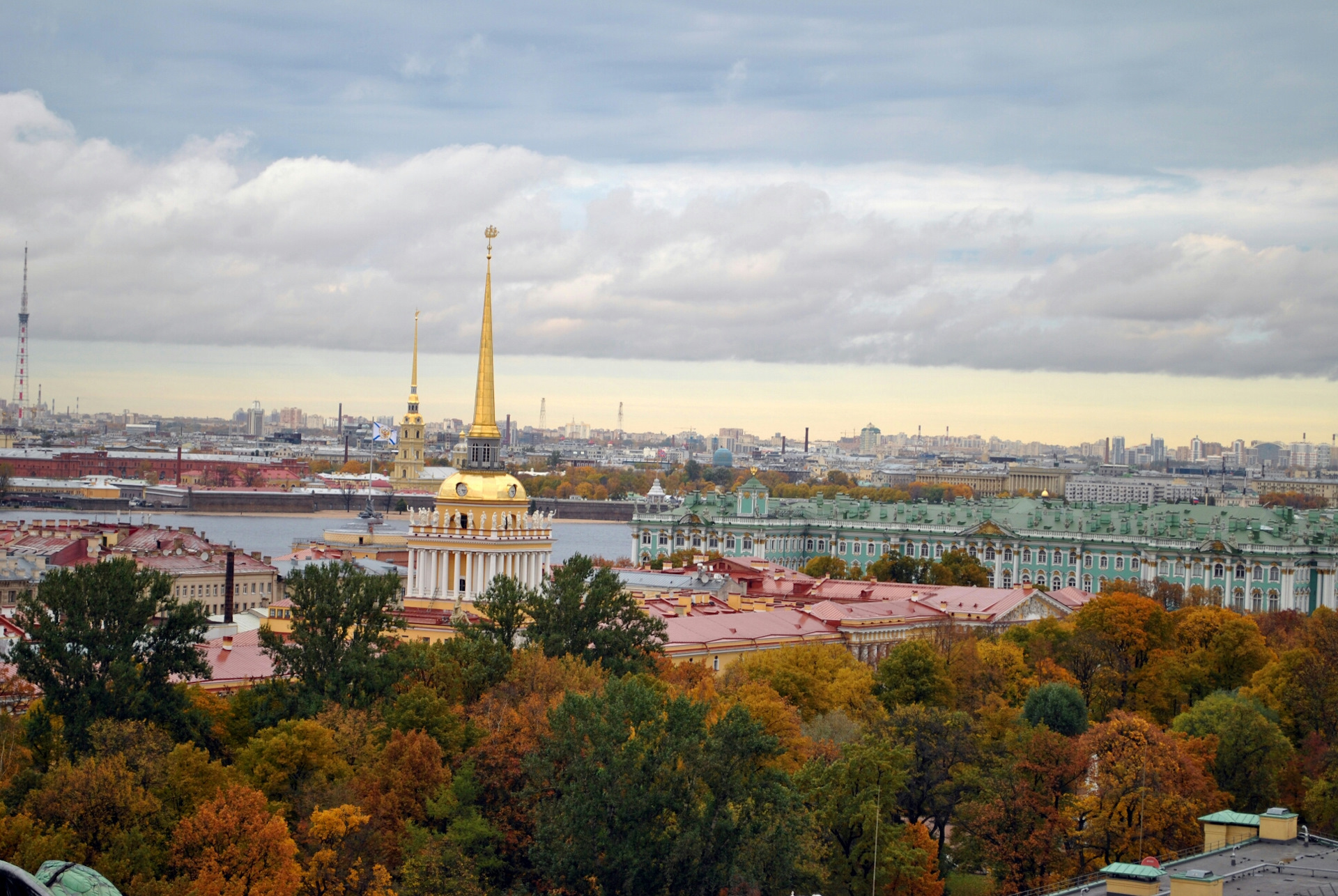 Санкт Петербург осень вид сверху