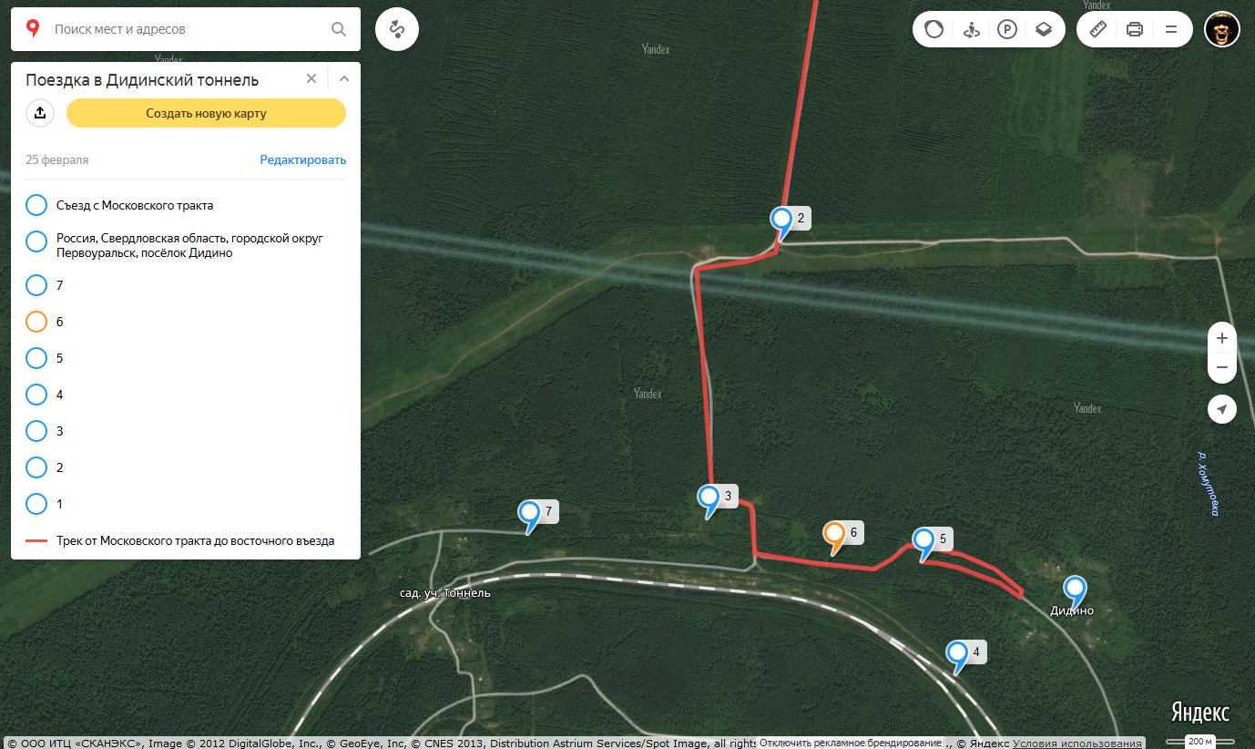 Дидинский тоннель карта