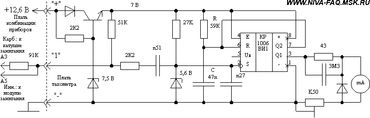 Схема тахометра на utc225