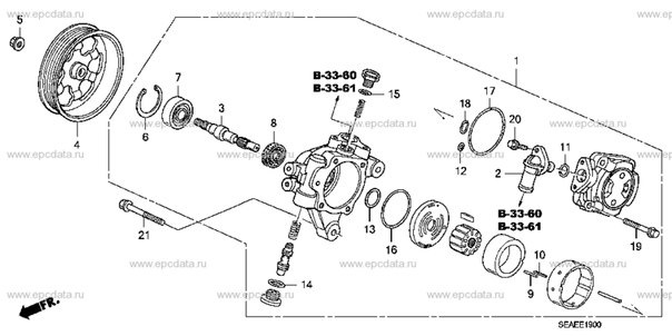 Запчасти на фото: B3360, B3361, B3380. Фото в бортжурнале Honda Accord (7G)