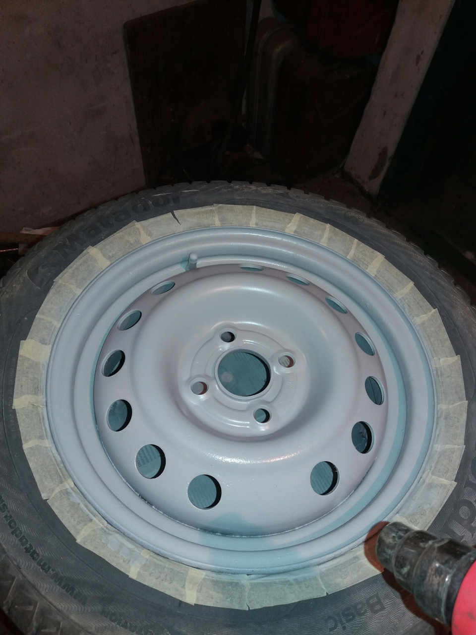 Покраска железных дисков — Daewoo Nubira I, 1,6 л., 1998 года ...