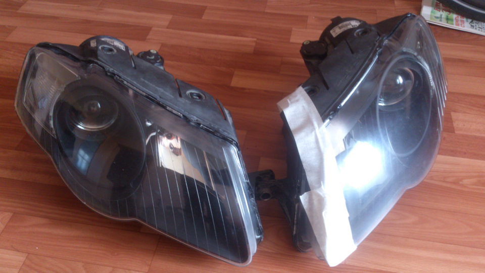 Переделка штатных галогеновых фар — Volkswagen Passat Variant (B6), 2 л ...